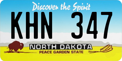 ND license plate KHN347