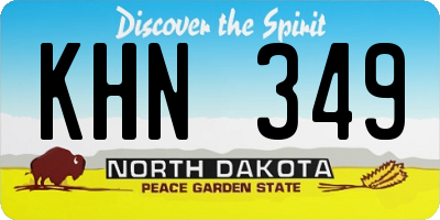ND license plate KHN349