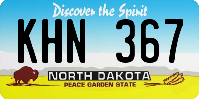 ND license plate KHN367