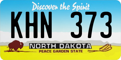 ND license plate KHN373