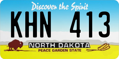 ND license plate KHN413