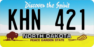 ND license plate KHN421