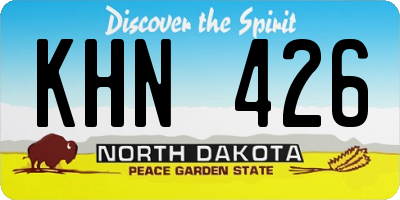 ND license plate KHN426