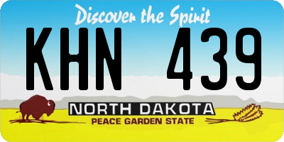ND license plate KHN439
