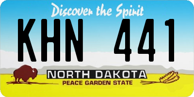 ND license plate KHN441