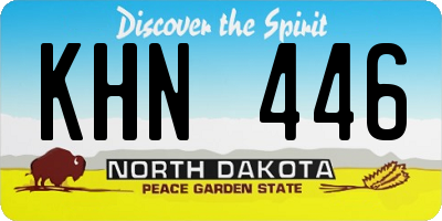 ND license plate KHN446