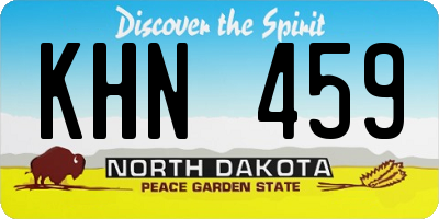 ND license plate KHN459