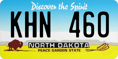 ND license plate KHN460