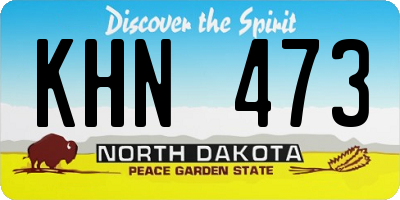 ND license plate KHN473