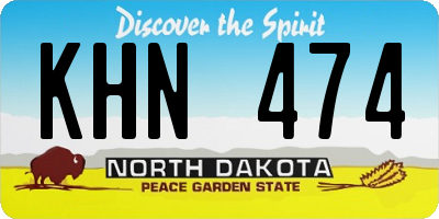 ND license plate KHN474