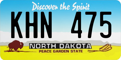 ND license plate KHN475