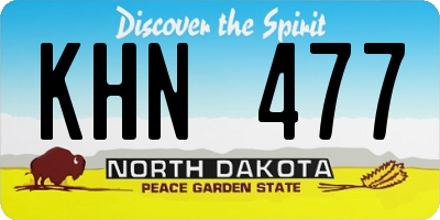 ND license plate KHN477