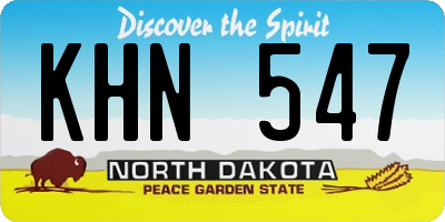 ND license plate KHN547