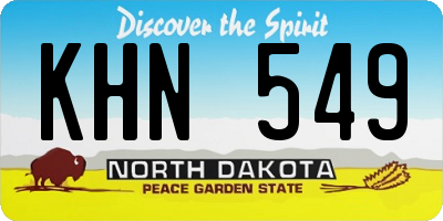 ND license plate KHN549