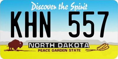 ND license plate KHN557