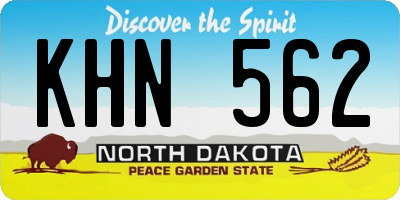 ND license plate KHN562