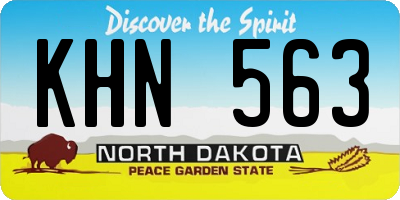 ND license plate KHN563