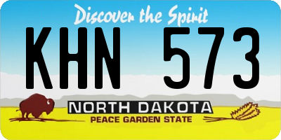 ND license plate KHN573