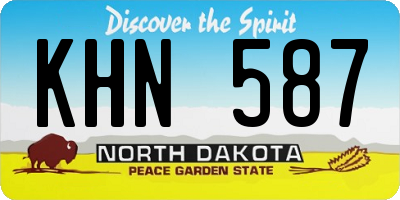 ND license plate KHN587
