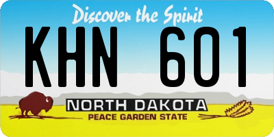 ND license plate KHN601