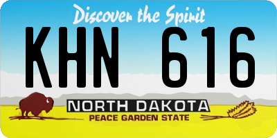 ND license plate KHN616