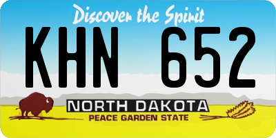 ND license plate KHN652