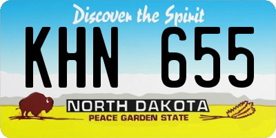 ND license plate KHN655