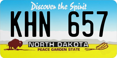 ND license plate KHN657