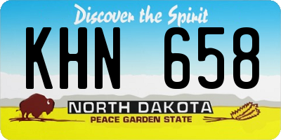 ND license plate KHN658