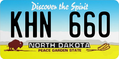ND license plate KHN660