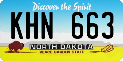 ND license plate KHN663