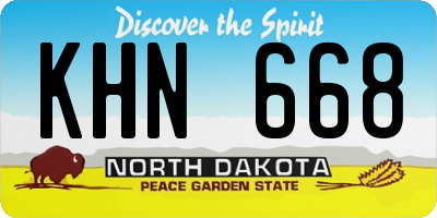 ND license plate KHN668