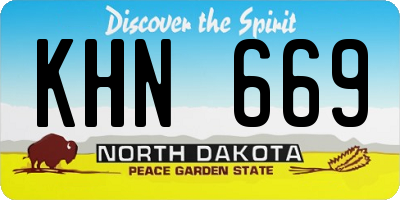 ND license plate KHN669