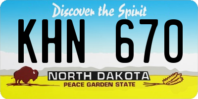ND license plate KHN670