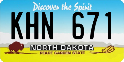 ND license plate KHN671