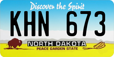ND license plate KHN673