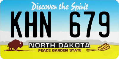 ND license plate KHN679