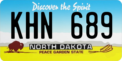 ND license plate KHN689