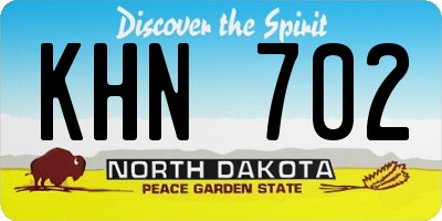ND license plate KHN702