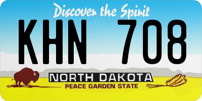 ND license plate KHN708
