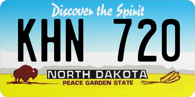 ND license plate KHN720