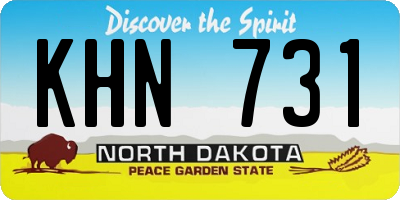 ND license plate KHN731