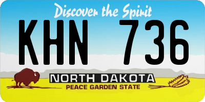 ND license plate KHN736