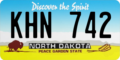 ND license plate KHN742