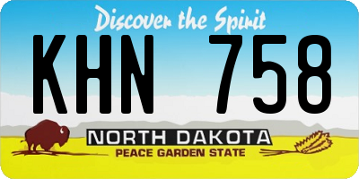 ND license plate KHN758
