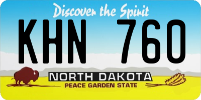 ND license plate KHN760