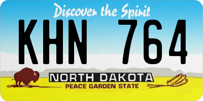 ND license plate KHN764