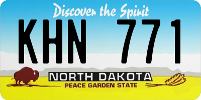 ND license plate KHN771