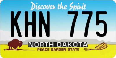 ND license plate KHN775