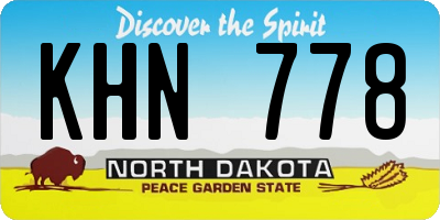 ND license plate KHN778